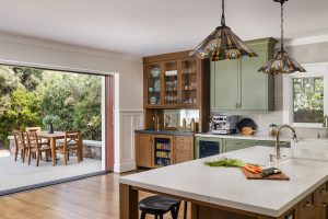 Kitchen with LaCantina doors leading out to the back patio